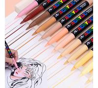 Ensemble de palettes de couleurs de tons de peau/macaron multi-spécifications GuangNa, stylos de peinture acrylique de tons de peau, à pointe souple, séchage rapide, convient pour le verre, le tissu, 