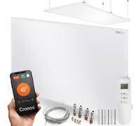 Ensemble de panneaux de chauffage infrarouges CRONOS Graphene PRO CGP-700TWP, couleur blanche, avec support de plafond de la marque BRAND
