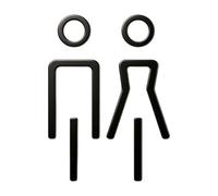 Ensemble de panneaux de salle de bain avec symboles mâles et femelles surélevés, marqueurs de porte de toilettes à adhésif pour usage domestique et professionnel