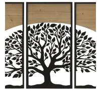 ENSEMBLE DE PANNEAUX MURAUX ARC FER ET BOIS 3PCS