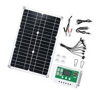 Ensemble de panneaux solaires avec contrôleur, C | Conception monocristalline 20 W, accès à la sortie USB pour une utilisation temporaire en extérieur et le camping