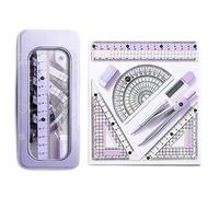 Ensemble de papeterie 8PCS Règle avec rapporteur mathématique Pour les outils de dessin et de mesure Largement utilisé Violet