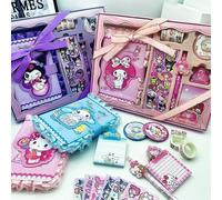 Ensemble de papeterie tendance motif Hello Kitty, kit de scrapbooking mignon à imprimé dessin animé pour adolescentes, écriture quotidienne, cadeau de voyage, vente en gros Cinnamoroll