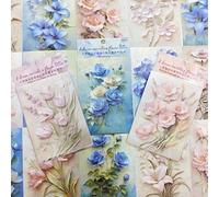 Ensemble de papier à motifs floraux pour scrapbooking, autocollants vintage à thème floral pour fournitures de journaling, journal à points, journal de brouillon, planificateur, création artisanale