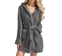 Ensemble de peignoirs Duohropke - Set de 2 - Pour sauna - 1 pièce - Doux et moelleux - En coton personnalisé - Pour sauna et bain - Kimono de bain et de sauna, gris, S
