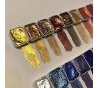 Ensemble de peinture à l'aquarelle en métal de 20 couleurs, boîte Portable avec perles brillantes, peinture à l'aquarelle solide et fournitures d'art, aquarelle 20 color
