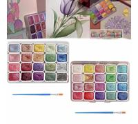 Ensemble de peinture aquarelle changeante de 20 couleurs, ensemble de peintures aquarelles métalliques scintillantes, peinture aquarelle changeante de couleur, peinture forestière B)