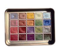Ensemble de peinture aquarelle métallique 20 couleurs 2,3 ml boîte de peinture aquarelle pailletée palette d'aquarelle nacrée fournitures d'art pour les professionnels étudiants en art peintures