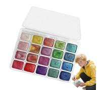 Ensemble de peinture aquarelle S, ensemble de peinture aquarelle avec 20 couleurs, format voyage, fournitures de format voyage, papeterie à paillettes pour le dessin, l'éducation, les croquis, le