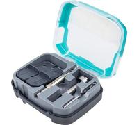 Ensemble de perçage pour charnières Unyqoos® 4655000 – Kit de montage de 5 pièces pour charnières de porte, comprenant 2 gabarits de perçage, une mèche Forstner de Ø 26 mm, une mèche de centrage de Ø 