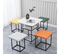 Ensemble de petites chaises de table, rondes/carrées pour salle à manger, conférence de bureau, réception, négociation, maison et balcon (taille : blanc