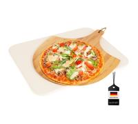 Ensemble de pierres à pizza bremermann, 2 pièces // pierre à pizza avec lève-pizza // cordiérite, rectangulaire 30 x 38 cm // pelle