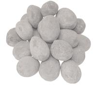 Ensemble de pierres en céramique 24 pièces, blanc brûleur au bioéthanol pour cheminée Gel gris Décanteur bol de table pour le feu