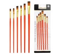 Ensemble De Pinceaux À Peinture Acrylique, Brosses À Cheveux En Nylon Pour Enfants, Cadeau De Peintre, 6 Paquets