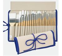 Ensemble de pinceaux à Peinture Ergonomique et Professionnel avec étui de Rangement pour Peinture à l'huile