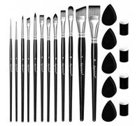 Ensemble de pinceaux de Peinture 12 pièces Pinceaux de Peinture de Visage et Ensemble d'éponges Pinceaux de Peinture Professionnels pour la Peinture en Acrylique