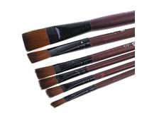 Ensemble De Pinceaux De Peinture D'artiste En Nylon À Pointe Marron, Plats, Petits, Grands, Fins Et Épais, 6 Pièces/Ensemble N01, Livraison Directe