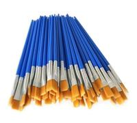 Ensemble De Pinceaux De Peinture Plats Pour Enfants, 100 Pièces, Poils En Nylon, Acrylique, Petite Huile, Kits De Peinture D'artiste À L'aquarelle