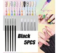 Ensemble de pinceaux professionnels pour nail art, pinceau de sculpture en silicone acrylique, outil de pointage double face, palette en résine & support de pinceau, kit d'outils de nail art pour la s