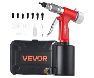 Ensemble de pinces à rivets pneumatiques VEVOR, comprenant 3 embouts SAE et 5 embouts métriques, idéal pour l'industrie automobile, les projets de bricolage. Force de traction : 1215 kg. Compatible av