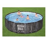 Ensemble de piscine ronde Steel Pro MAX 427x107 cm Bestway - Hors-sol - Filtre à cartouche - Gris - Autoportante
