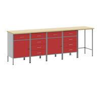Ensemble de placards de travail avec stockage Armoire à outils vidaXL vidaXL