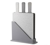 Ensemble de planches à découper en plastique antidérapant double face gris PP tapis pour la cuisine, hacher, légumes, viande, 33 x 24 cm