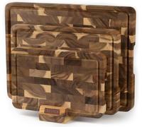 Ensemble de planches à découper - Planches à découper en bois - Préparation des aliments en cuisine - Bois d'acacia massif - Ensemble de 3 pièces - Acacia