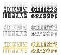 Ensemble de plaques de chiffres pour horloge DIY - Or, Argent, Noir
