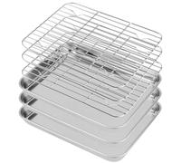 Ensemble de plaques de cuisson comprenant une grille, 6 pièces, en acier inoxydable, dimensions : 23,5 x 17,5 cm