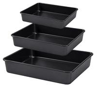 Ensemble de plaques de cuisson en 3 pièces - Différentes tailles, couleur noire
