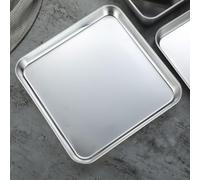 Ensemble de plaques de cuisson en acier inoxydable pour biscuits (25 x 25 x 2,5 cm)