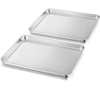 Ensemble de plaques de cuisson - Plaque pour four, plaque pour gâteaux - Pour la cuisson et la préparation de plats - Compatible lave-vaisselle - 40x30 cm - Argenté