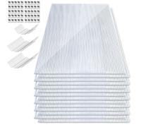 Ensemble de plaques en polycarbonate Peviasot, 28 pièces, 4 mm d'épaisseur, transparentes, 0,6 kg/m², pour serre, toit et terrasse, comprenant 50 clips de 50 W et 50 clips en forme de Z, en acier inox