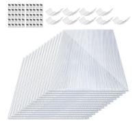 Ensemble de plaques en polycarbonate Vigevee, 28 pièces, 4 mm d'épaisseur, transparentes, 0,6 kg/m², pour serre, toit et terrasse, comprenant 100 clips de 100 W et 100 clips en forme de Z, en acier in