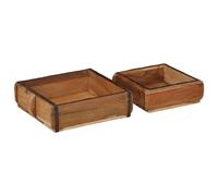 Ensemble de Plateaux 2 Pièces en Bois Massif Recyclé