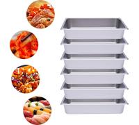 Ensemble de plateaux de cuisson vapeur, 201 Acier inoxydable, 12" x 20" x 3", Design grand volume, Bords roulés, Traitement de surface électrolytique