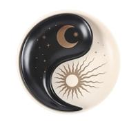 Ensemble de plats à bijoux Yin & Yang - Plats décoratifs empilables avec motif soleil et croissant de lune pour bijoux, clés et petits essentiels - Solution de rangement élégante pour décoration de