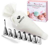 Ensemble de pochettes de pâtisserie Unyqoos® – ensemble de pochettes réutilisables, prédécoupées de 35 cm, avec 8 douilles en acier inoxydable, un adaptateur et une brosse de nettoyage, idéal pour les