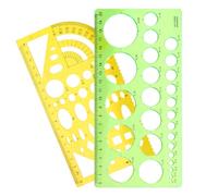 Ensemble de pochoirs circulaires en plastique - Règles géométriques pour mesurer les trous ronds - Outil pour la peinture, l'étude, la conception, le bureau