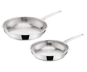 Ensemble de poêles à frire Lagostina La Prima – 2 pièces en acier inoxydable – 24 et 26 cm – Convient pour l'induction et toutes les sources de chaleur