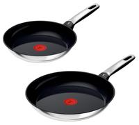 Ensemble de poêles Tefal Emotion, en acier inoxydable, 2 pièces (diamètre 28 cm, diamètre 24 cm)