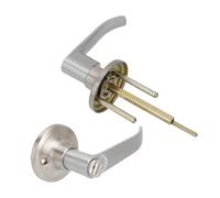 Ensemble de Poignée de Levier de Porte en Alliage d'aluminium avec 3 Clés pour Portes Intérieures de Balcon de Salle de Bain de Chambre à Coucher, Convient aux Portes en Plastique, en Acier