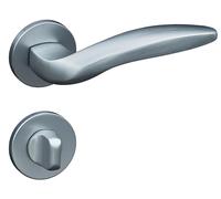 Ensemble de poignée de porte avec rosace ronde, finition mate, pour portes intérieures