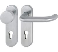 Ensemble de poignée de porte PARIS, en acier inoxydable brossé, entraxe 72 mm