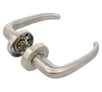 Ensemble de poignées de porte avec rosace, 134 mm, en acier inoxydable, finition argent mat