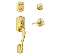 Ensemble de poignées de porte, cylindre simple, laiton poli, pour porte droite