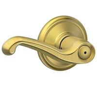 Ensemble de poignées de porte en laiton satiné pour salle de bain et chambre à coucher, avec système de verrouillage à levier