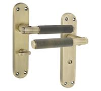Ensemble de poignées de porte finition antique mat avec bouton rotatif, 2 pièces