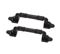 Ensemble de Poignées de Porte Robustes, 2 Pièces, Leviers Lisses Noirs pour Portes Coulissantes D'entrepôt, Matériau en Fer Durable